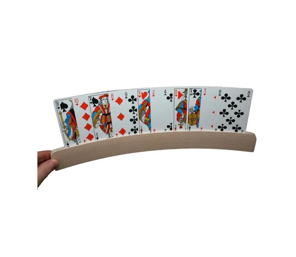 Porte-cartes à jouer arrondi en bois de 35 cm
