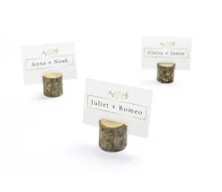 50 porte cartes rondins en bois - Ø 30 mm
