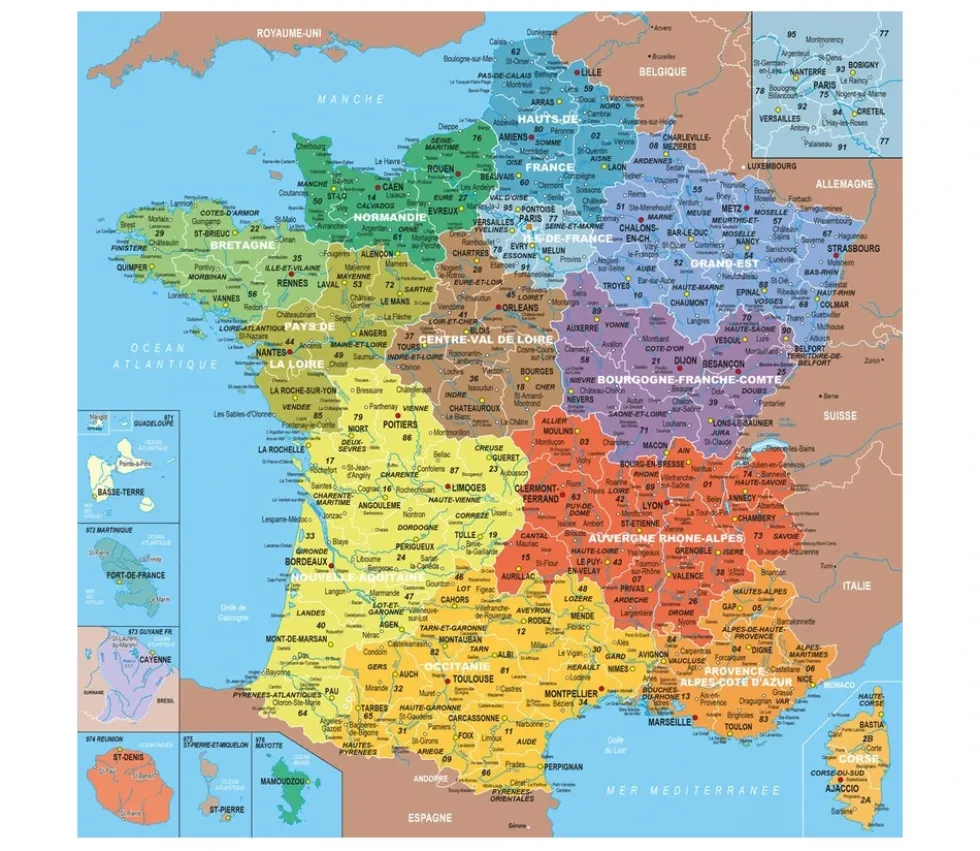 Puzzle bois Carte de France des Départements 100 pièces