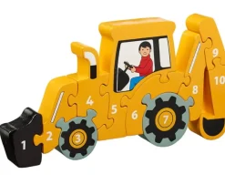 Puzzle bois tractopelle 1 à 10 - commerce équitable