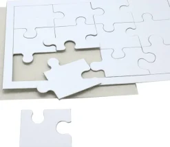 Puzzle carton blanc 12 pièces à personnaliser 22 x 14 cm
