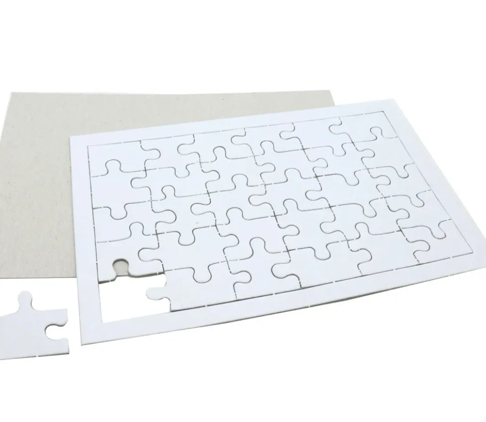 Puzzle carton blanc 30 pièces à personnaliser 20 x 13 cm