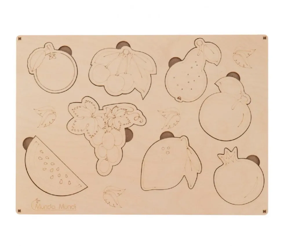 Puzzle des fruits 8 pièces en bois naturel
