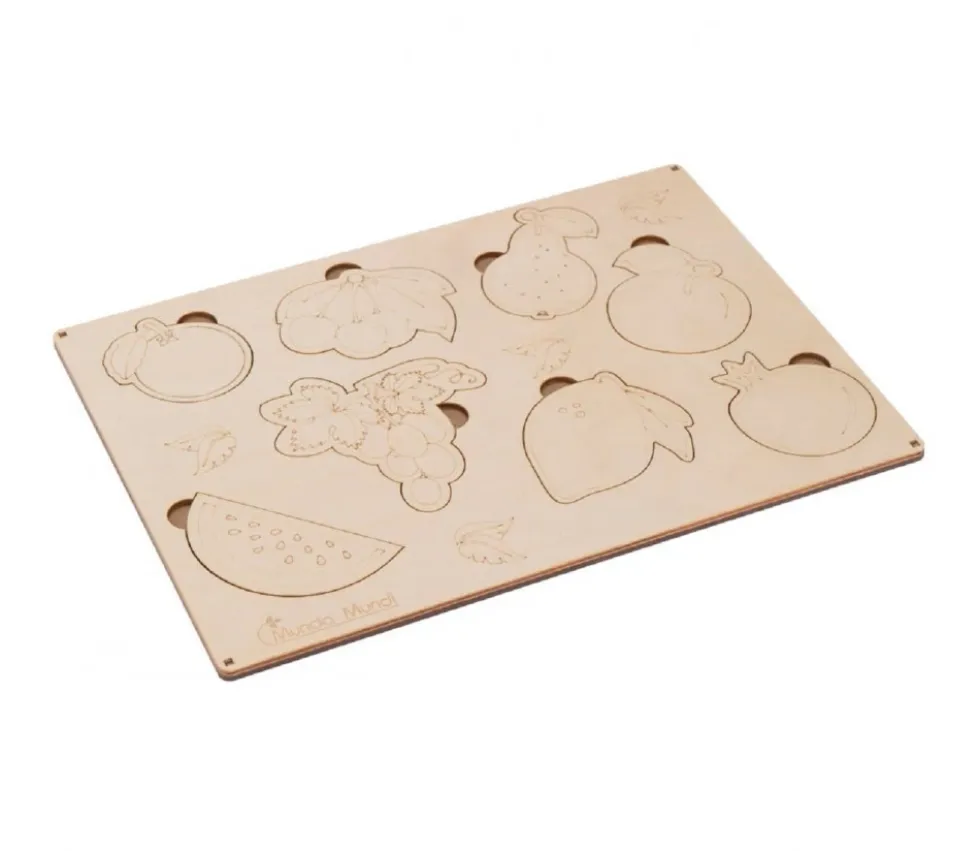 Puzzle des fruits 8 pièces en bois naturel