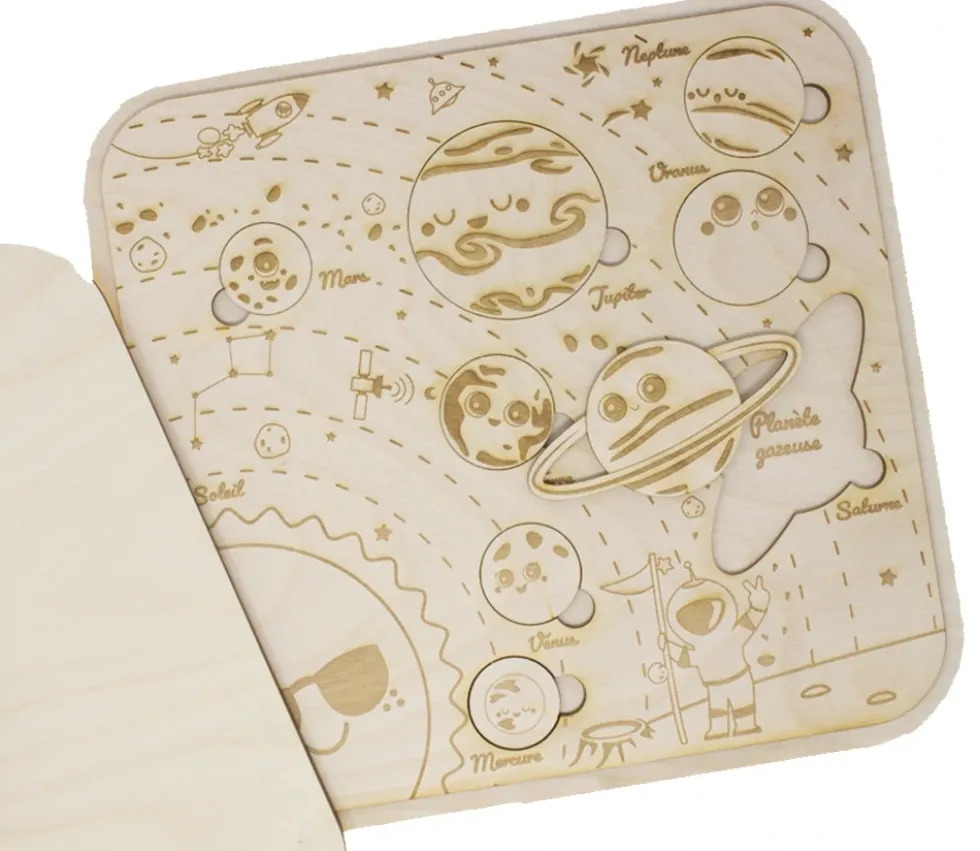 Puzzle éducatif en bois - Le système solaire