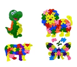 Puzzle en bois Animal + Alphabet - 24 pièces à assembler vache