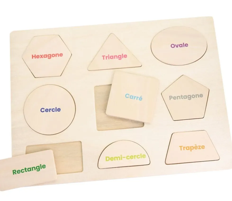 Puzzle en bois 9 formes géométriques