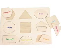 Puzzle en bois 9 formes géométriques