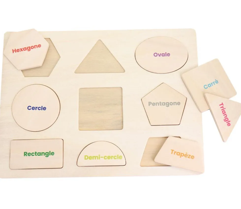 Puzzle en bois 9 formes géométriques