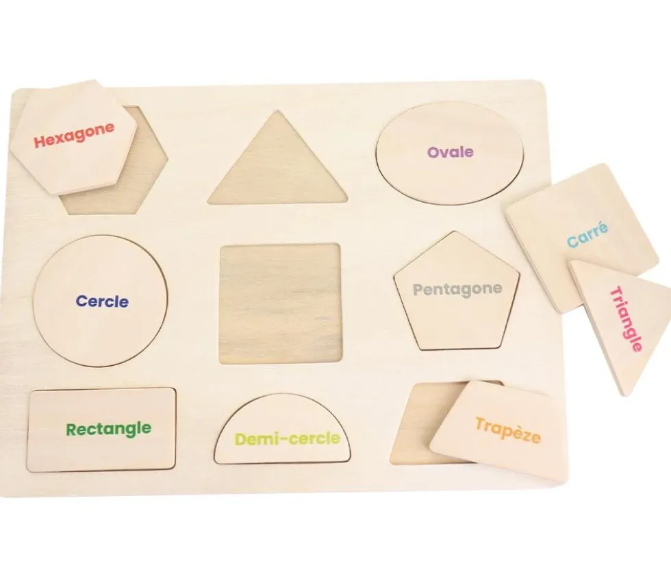 Puzzle en bois 9 formes géométriques