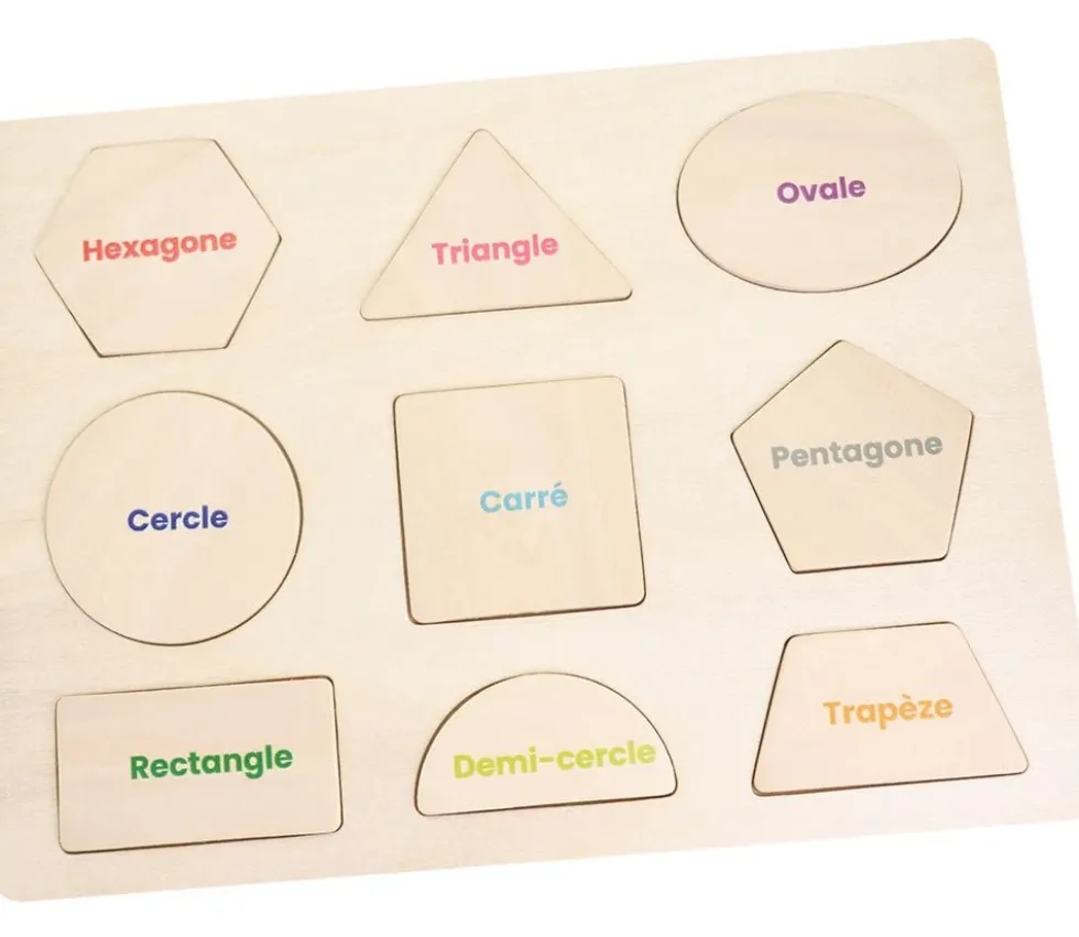 Puzzle en bois 9 formes géométriques