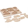 Puzzle en bois naturel véhicules 8 pièces