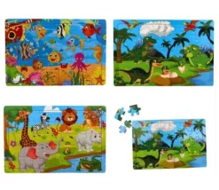 Puzzle en bois 30 pièces animaux sauvages