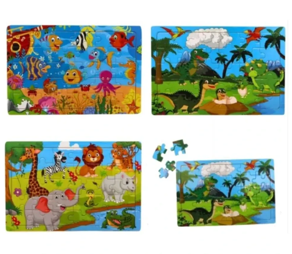 Puzzle en bois 30 pièces animaux sauvages