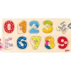 Puzzle en bois 10 pièces chiffres 0 à 9 30 x 15 cm apprendre à compter