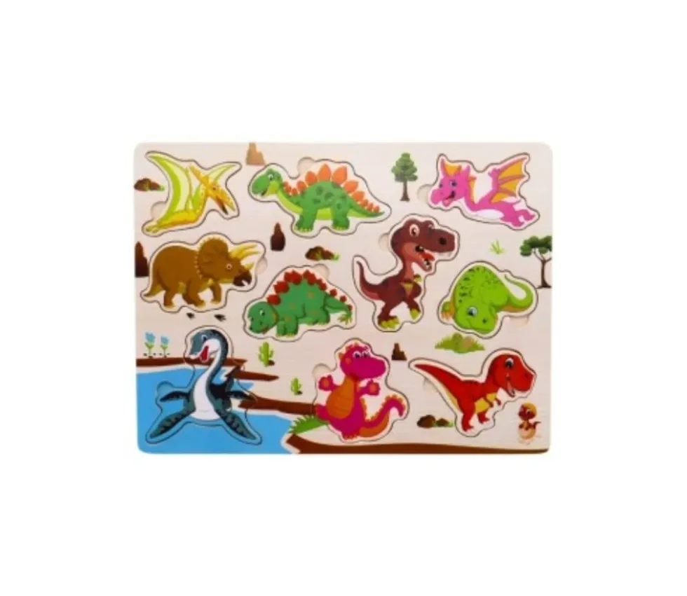 Puzzle en bois 10 à 11 pièces à encastrer Les dinosaures