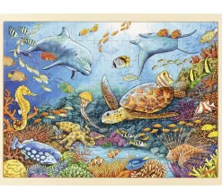 Puzzle en bois 96 pièces Océan Grande barrière de Corail