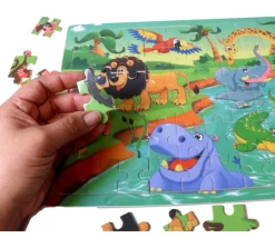 Puzzle en bois 60 pièces - thème savane