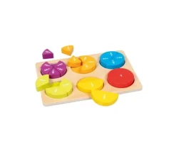 Puzzle fractions et portions en bois 21 pièces