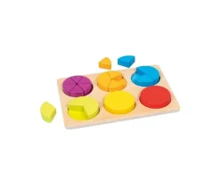 Puzzle fractions et portions en bois 21 pièces