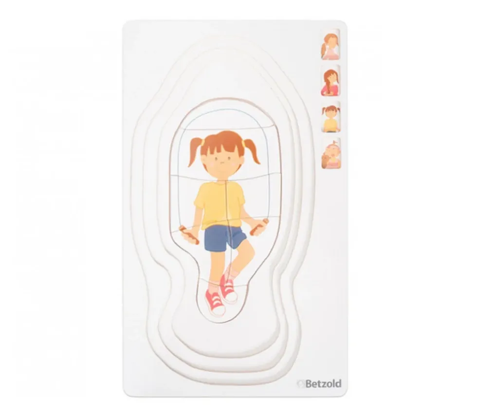 Puzzle je grandis "Fille" - 4 étages - 28 pièces en bois