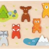 Puzzle jeu en bois Animaux forêt 8 pièces figurines