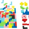 Puzzle multicolore formes géométrique en bois Tétris 114 pièces