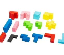 Puzzle multicolore formes géométrique en bois Tétris 114 pièces