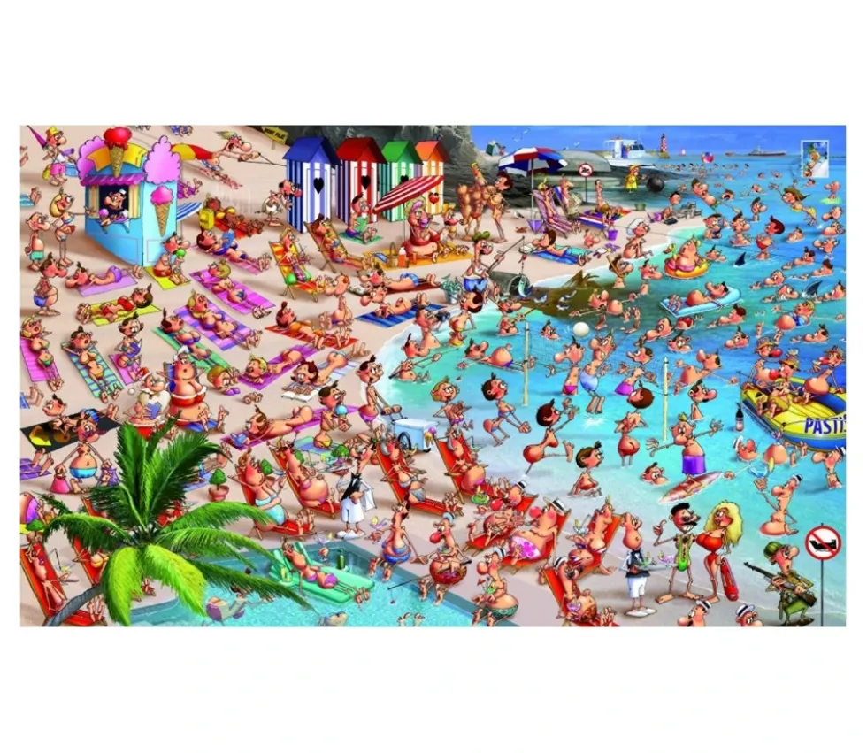 Puzzle 1000 pièces La Plage, Ruyer. Série comique Piatnik