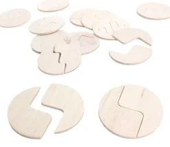 24 Puzzles bois de 2 demi-formes à assembler