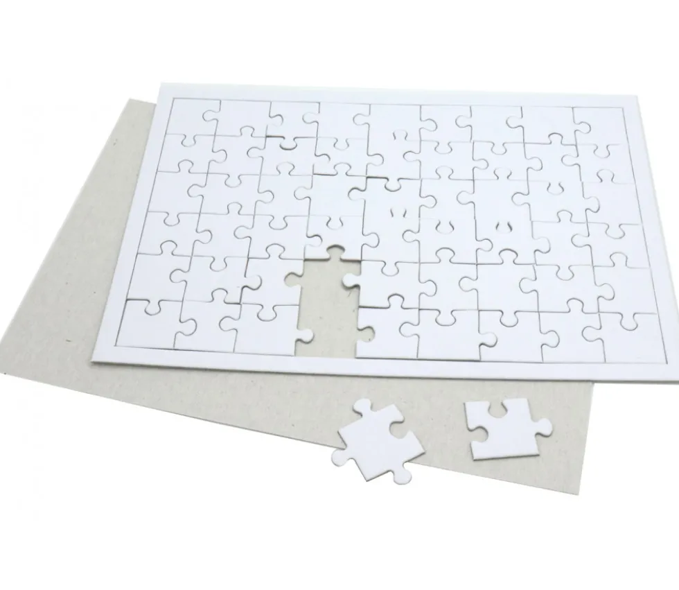 10 Puzzles carton blanc 54 pièces à personnaliser 24 x 16 cm
