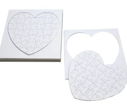 10 Puzzles cœur carton blanc 40 pièces à personnaliser 16 x 16 cm
