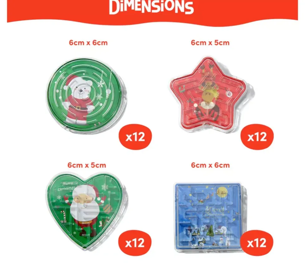 48 puzzles de labyrinthe décor Noël enfant