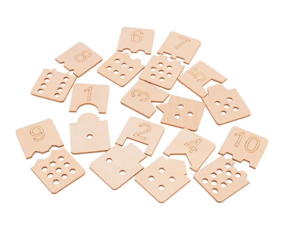10 Puzzles des chiffres - 2 pièces à assembler