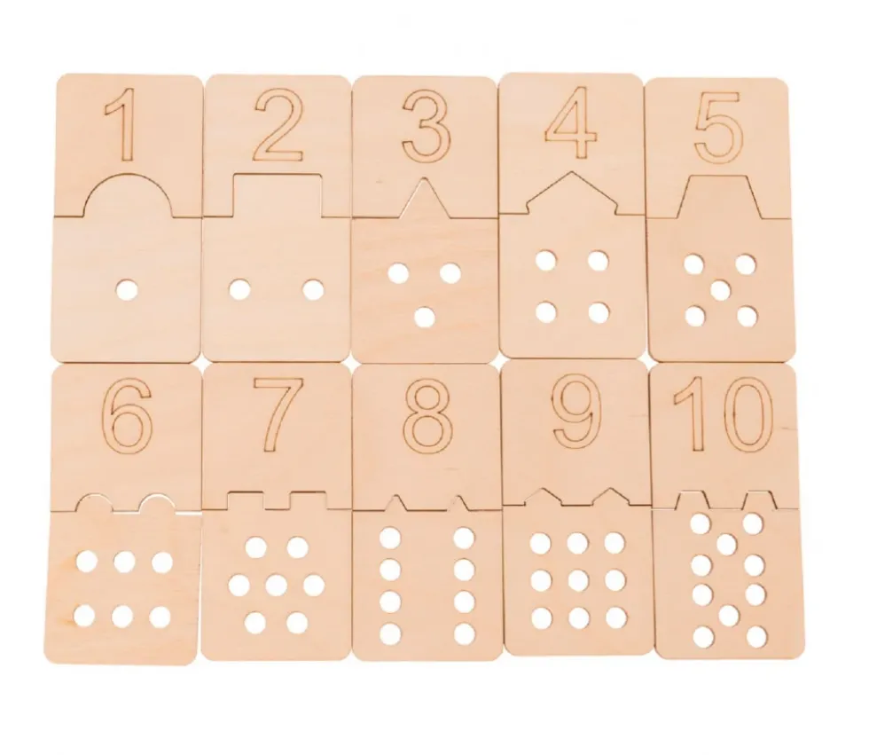 10 Puzzles des chiffres - 2 pièces à assembler