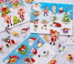 3 puzzles en bois de Noël pour enfant