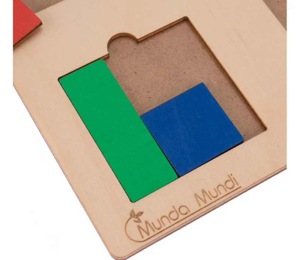 3 Puzzles fractions et portions en bois