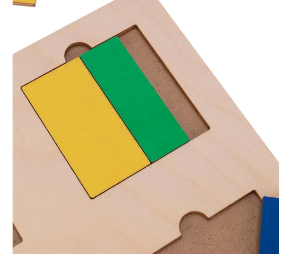 3 Puzzles fractions et portions en bois