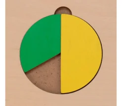 3 Puzzles fractions et portions en bois