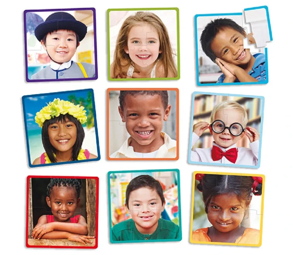 12 Puzzles Les enfants heureux du monde - 3, 4 et 6 pièces