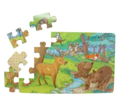 3 puzzles 24 pièces en bois animaux 27 x 17 cm