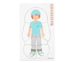4 puzzles à étage - anatomie garçon de 28 pièces