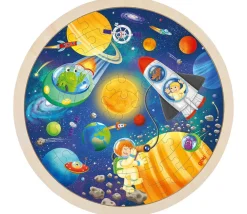 Puzzle Univers espace en bois 57 pièces rond