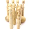 9 quilles bois verni 14 cm + boule - Fabrication française