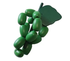 Raisin vert en bois 4 x 9.5 cm fruit jouet unité