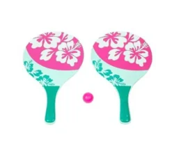 2 raquettes de plage en bois Beachball + 1 balle