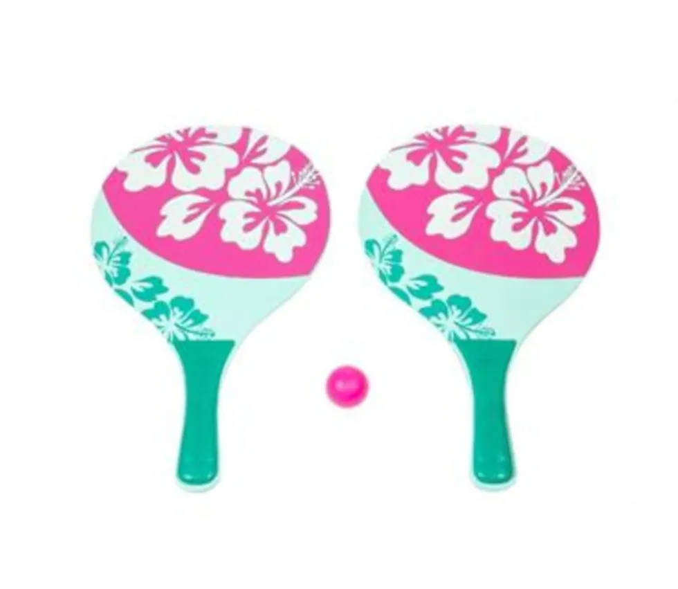2 raquettes de plage en bois Beachball + 1 balle