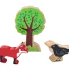 Renard en bois 96 x 72 x 25 mm