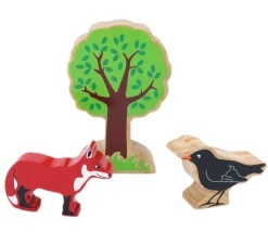Renard en bois 96 x 72 x 25 mm