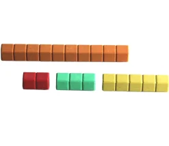 126 réglettes bois cuisenaire avec graduation 1 à 10 - bâtonnets comptage math